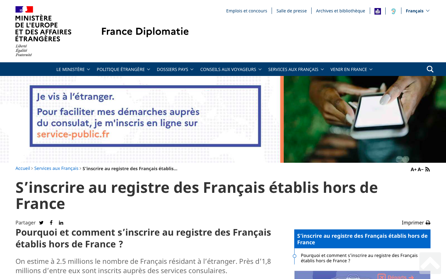 Page d'accueil France Diplomatie