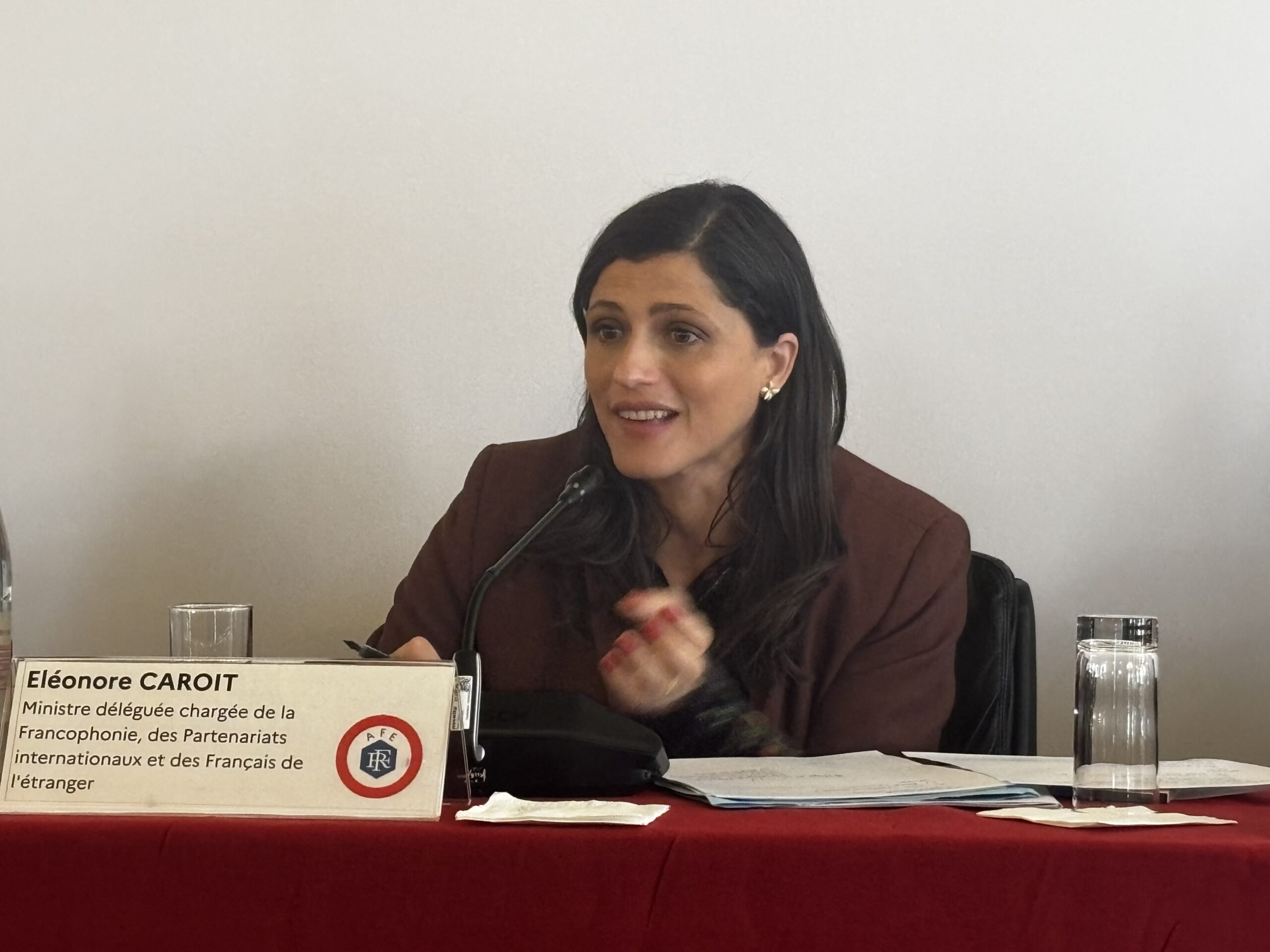 Éléonore Caroit, Ministre déléguée chargée de la Francophonie, des Partenariats internationaux et des Français de l’étranger lors de la 44eme session plénière de l'AFE