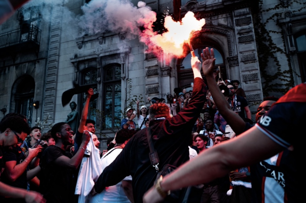 Supporters du PSG après une victoire