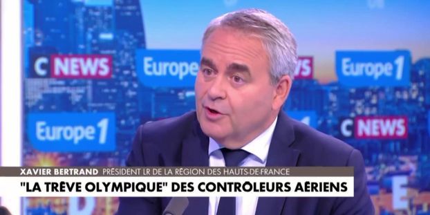 "Dans les mois qui viennent, ce qui s'est passé avec les contrôleurs aériens se passera pour la RATP, pour la SNCF et on va essayer de nous dire : "si vous voulez que les JO se passent bien, il va falloir payer cette rançon"" - Xavier Bertrand évoquant les menaces de grèves qui planent sur les J0