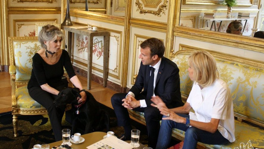Brigitte Bardot reçu à l'Elysée par le couple Macron en juillet 2018. © DR fondation Brigitte Bardot