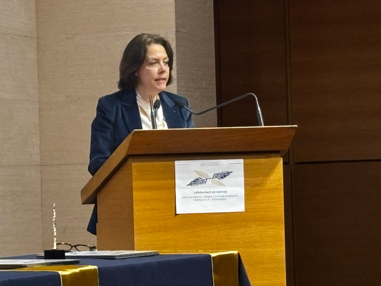 Claudia Scherer-Effosse, directrice générale de l’AEFE, remise des palmes EFE, mars 2026