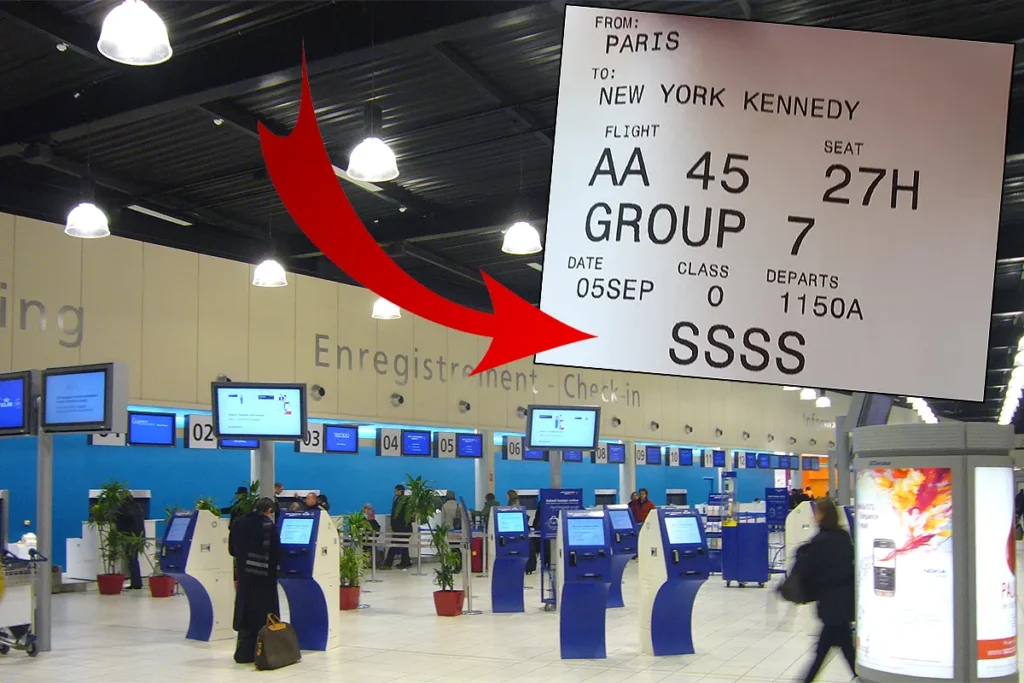Code SSSS sur une carte d'embarquement
