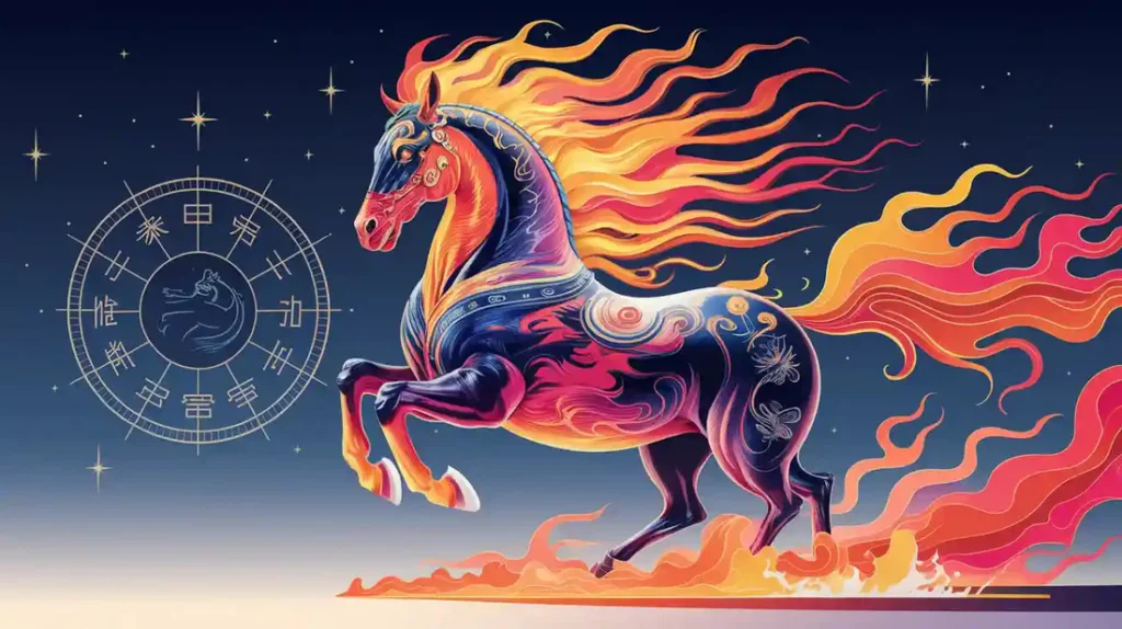 Femme cheval de feu