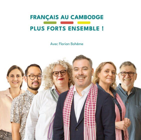 Equipe de Florian Bohême, candidat pour représenter les Français du Cambodge.