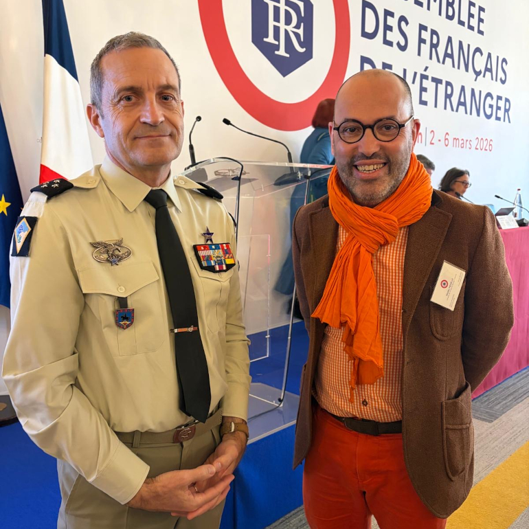 Général Givre, Directeur du service national et de la jeunesse au Ministère des Armées et Nicolas Nouelle Conseiller des Français de l'étranger - Irlande