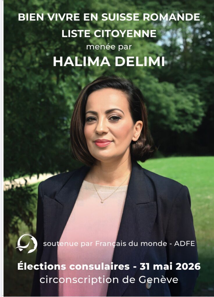 Halima Delimi - Affiche liste bien vivre en Suisse Romande