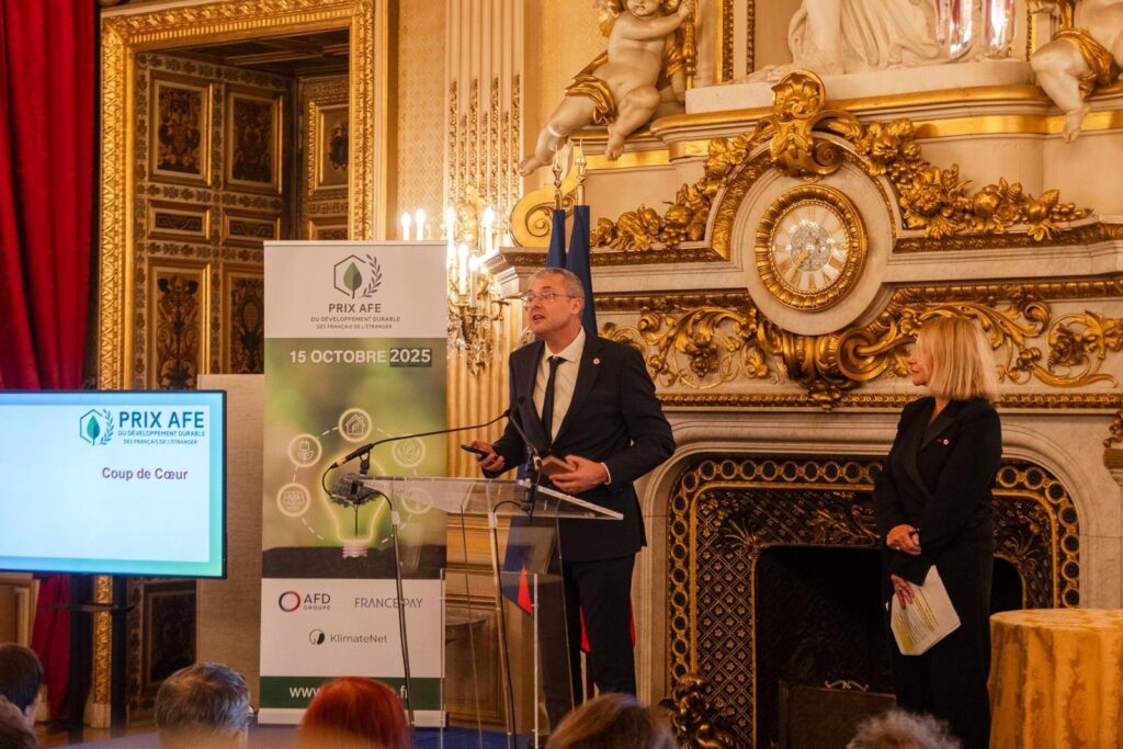 Loïc Le Gland, Conseiller des Français de l’étrange sortant, lors de la cérémonie de remise du Prix du développement durable 2025