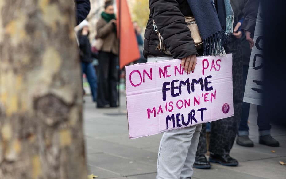 Image de manifestation en janvier 2025 contre les féminicides