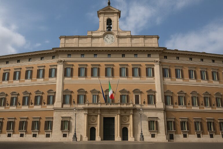 Le Palais Montecitorio, le Parlement italien