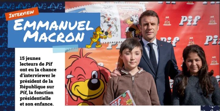 Interrogé par les enfants pour Pif Gadget, le magazine des juniors en France,  sur sa conception de la politique, Emmanuel Macron a répondu "La meilleure manière d'y arriver, c'est de se faire sa propre idée des choses et de ne pas dépendre des partis des uns des autres"