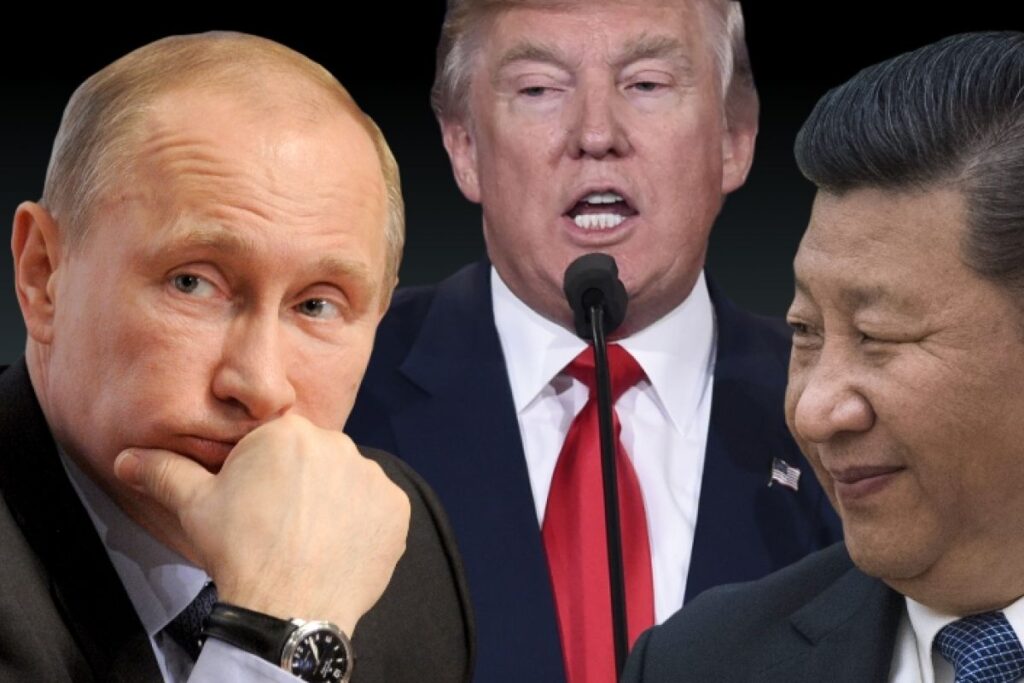 Montage avec Poutine, Trump et Xi Jinping
