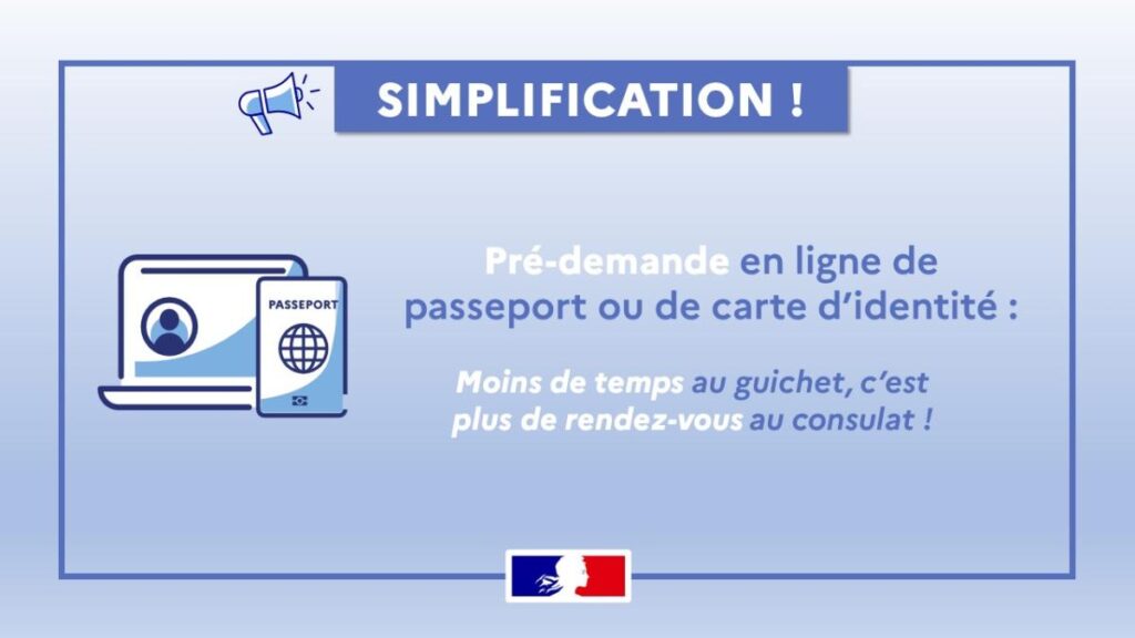 Simplification pré-demande en ligne de passeport ou de carte d'identité