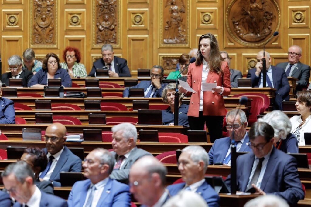 Sophie Briante Guillemont s'exprimant dans l'hémicycle du Sénat