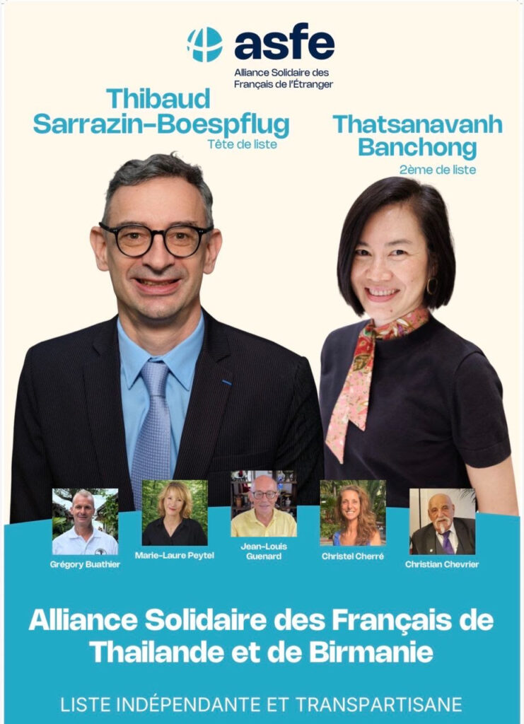 Thibaud Sarrazin-Boespflug, tête de liste ASFE – Alliance Solidaire des Français de Thaïlande et de Birmanie
